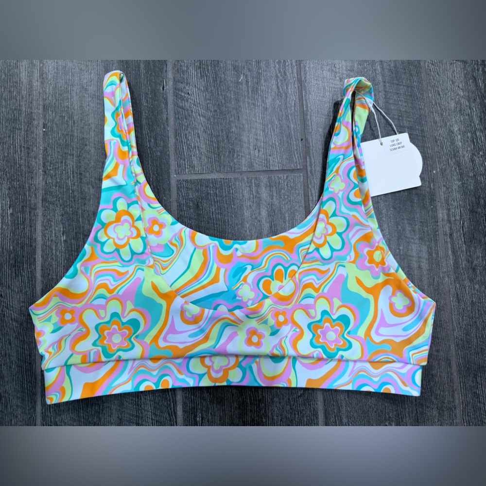 Kulani Kinis Long Crop In Scuba Aruba Bikini Top Size 3XL NWT - Picture 2 of 4